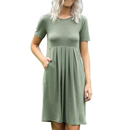 SySea - High Waist Women Simple Mini Dress with Pocket - Walmart.com
