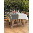 thumbnail image 3 of Outdoor Tablecloth with Umbrella Hole for Patio/Picnic/Party/Camping, Modern Grey Gold Waterproof Table Cloth Rectangle Table Cover Washable, Minimalist Geometric Yellow Striped (52"x 70"), 3 of 8