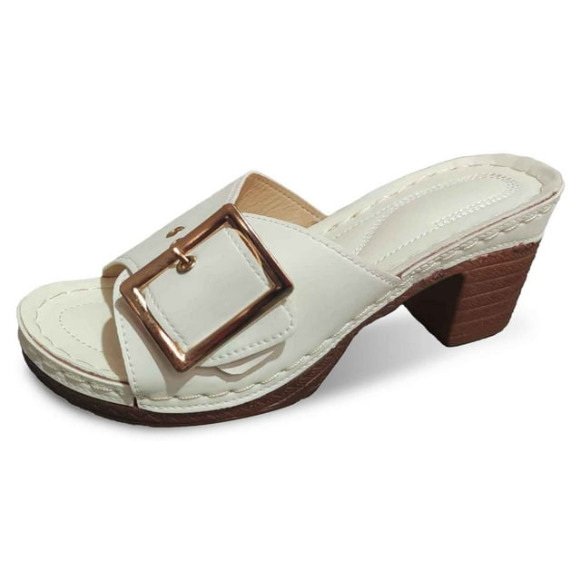 Chaussons pour Femmes Décontractés Quotidiens Sabots pour Femmes Tongs pour Femmes Chaussures Talon Compensé Ouvert Tongs Mignonnes pour Femmes Confortables à Bout Rabattable