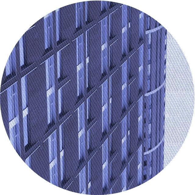 Ahgly Company Tapis Rond Lavable en Machine Intérieur Transitionnel Bleu Ciel, 8 Pieds Rond