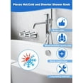 thumbnail image 6 of ABCISI 3 Set Tub Faucet Handle, Shower Knob Replacement Include C H D Flange Base and Nipple, Bathtub Knob Compatible with Price Pfister Verve Fits 5-1/2''H,12 Tooth Broach Stem (Chrome), 6 of 7