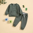 thumbnail image 2 of Toddler Boys Long Sleeve Solid Tops And Pants Child Kids 2PCS Set Outfits Kids Fall Winter Shirt And Pants for Boys Boy Size 6 Clothes Baby Boy Winter Girls Active Suit Baby 3-6 Months, 2 of 6