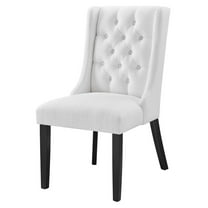 Side Dining Chair, White, Fabric, Kitchen Cafe Bistro Hospitality Restaurant, Modern Contemporary HB32937