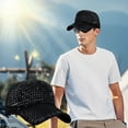 thumbnail image 4 of Taotanxi Women Men Studded Rhinestone Crystals Adjustable Ponytail Mesh Baseball Cap Shiny Bling Casual Sports Cap Breathable Sun Hat, 4 of 6