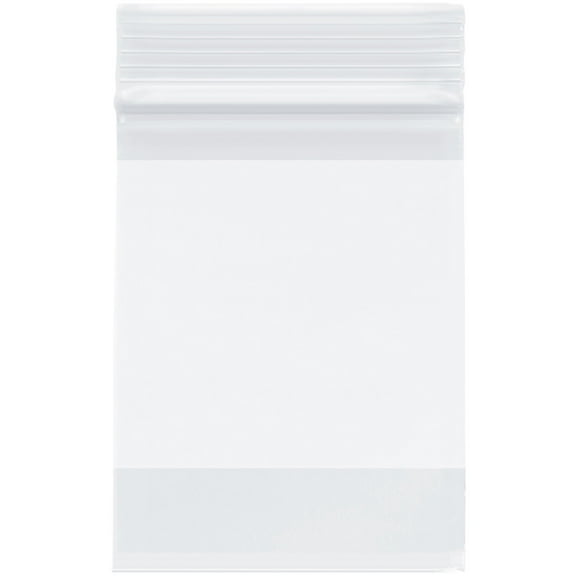 Plymor 3" x 4" (Pack of 200), 4 Mil with White-Block Heavy Duty Zipper Reclosable Plastic Bags