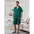 thumbnail image 6 of RUINIXCW Summer Family Matching Pajamas Sets Matching Pjs For Couples Silk Stain Family Pajamas for Women Men Button Down Short Sleeve Shirt and Lounge Shorts Sets 2 Pcs Loungewear Sleepwear, 6 of 9