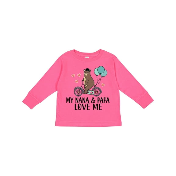 Inktastic My Nana Papa Love Me Grandchild Boys Long Sleeve Toddler T-Shirt