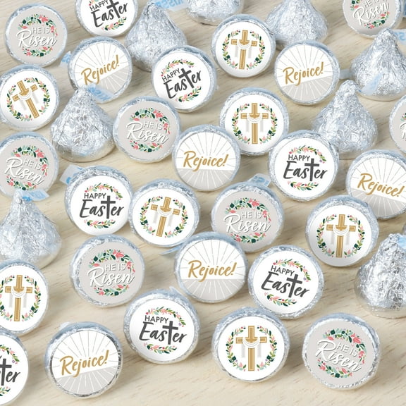 Big Dot of Happiness Religious Easter - Christian Holiday Party Small Round Candy Stickers - Party Favor Labels - 324 Count