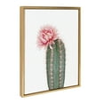 thumbnail image 2 of Kate and Laurel Sylvie Pink Cactus Flower Framed Canvas Wall Art by Amy Peterson, 18x24 Gold, 2 of 5
