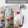 thumbnail image 5 of Spring Floral Valances for Windows Wildflower Rod Pocket Curtain Valance Window Treatment Short Curtains for Kitchen Living Room, 60"x18", 5 of 9
