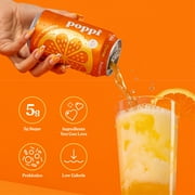 poppi Orange Prebiotic Soda, 12 fl oz, 4 Pack Cans