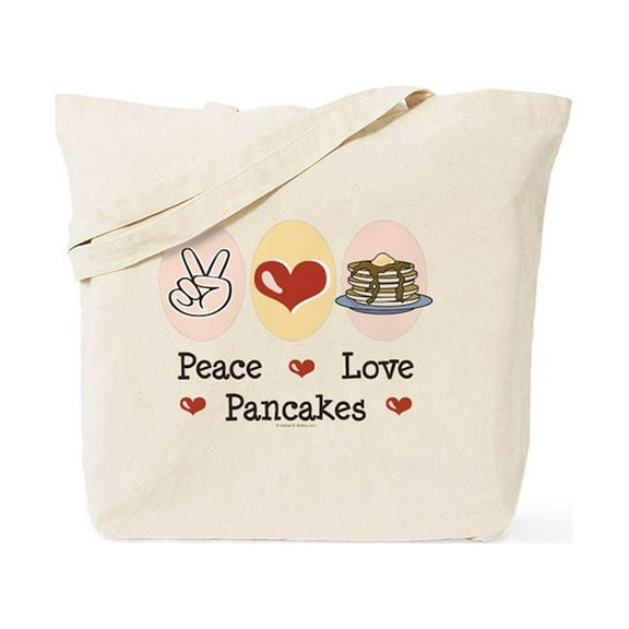 CafePress - Peace Love Pancakes Tote Bag - Unisex Canvas Tote Bag, Beige, 1-Piece