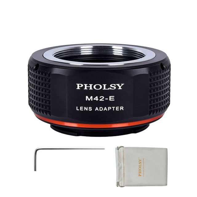 Adaptador de lente PHOLSY M42 de 42 mm con soporte de rosca a Sony E Mount