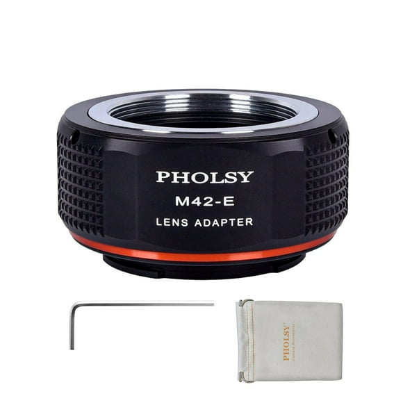 Adaptador de lente PHOLSY M42 de 42 mm con soporte de rosca a Sony E Mount
