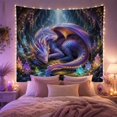 thumbnail image 2 of Floral Garden Intricately with Scaled Dragon Hues Curled, Mystical Fantasy for Space Lovers, Galaxy Room Decor, Mother'S Day Gift, Tapestry Wall Hanging for Bedroom and Dorm, 2 of 7