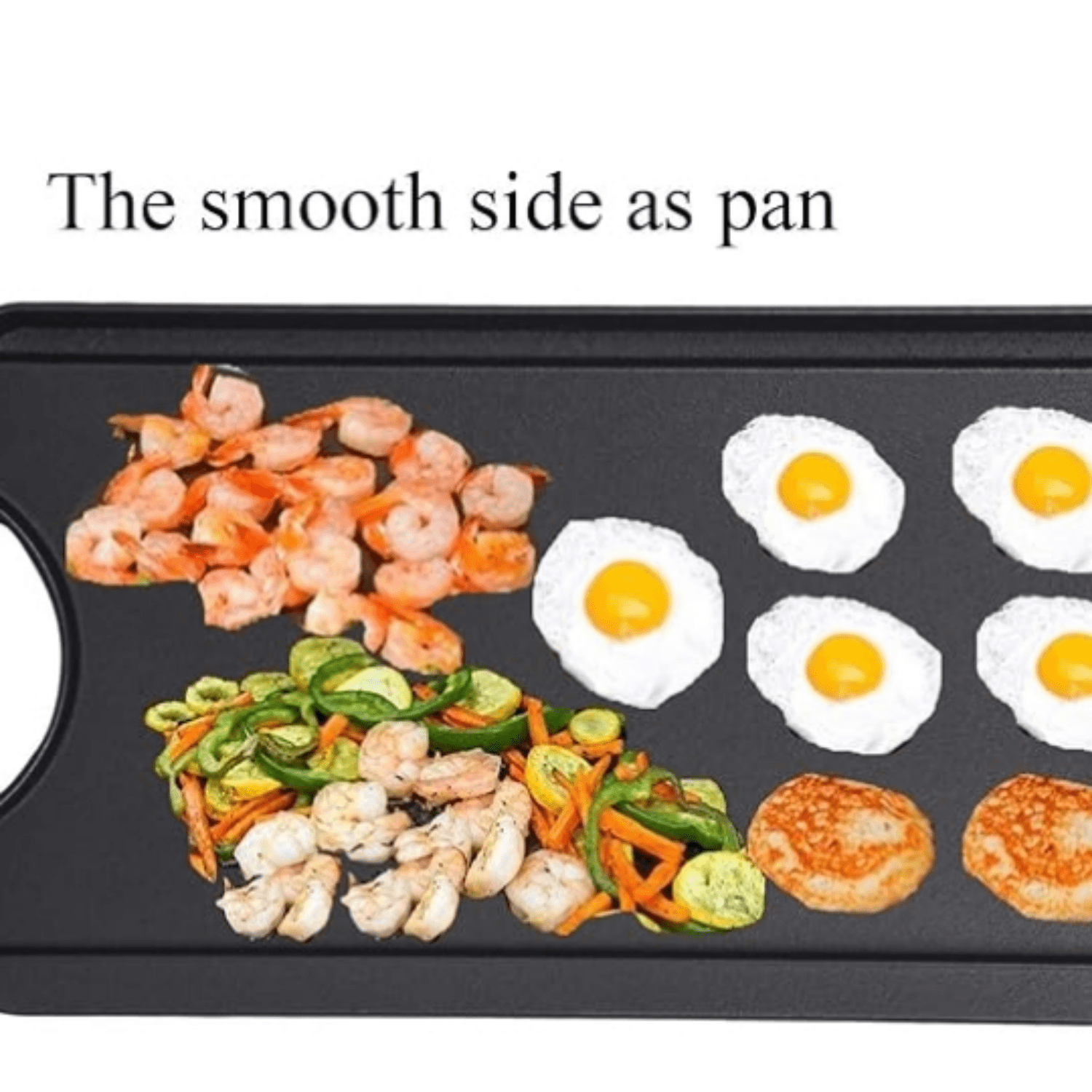 Cast Iron Reversible Griddle with Handles, 20 Inch x 10.5 Inch Big Grill Pan for Stovetop