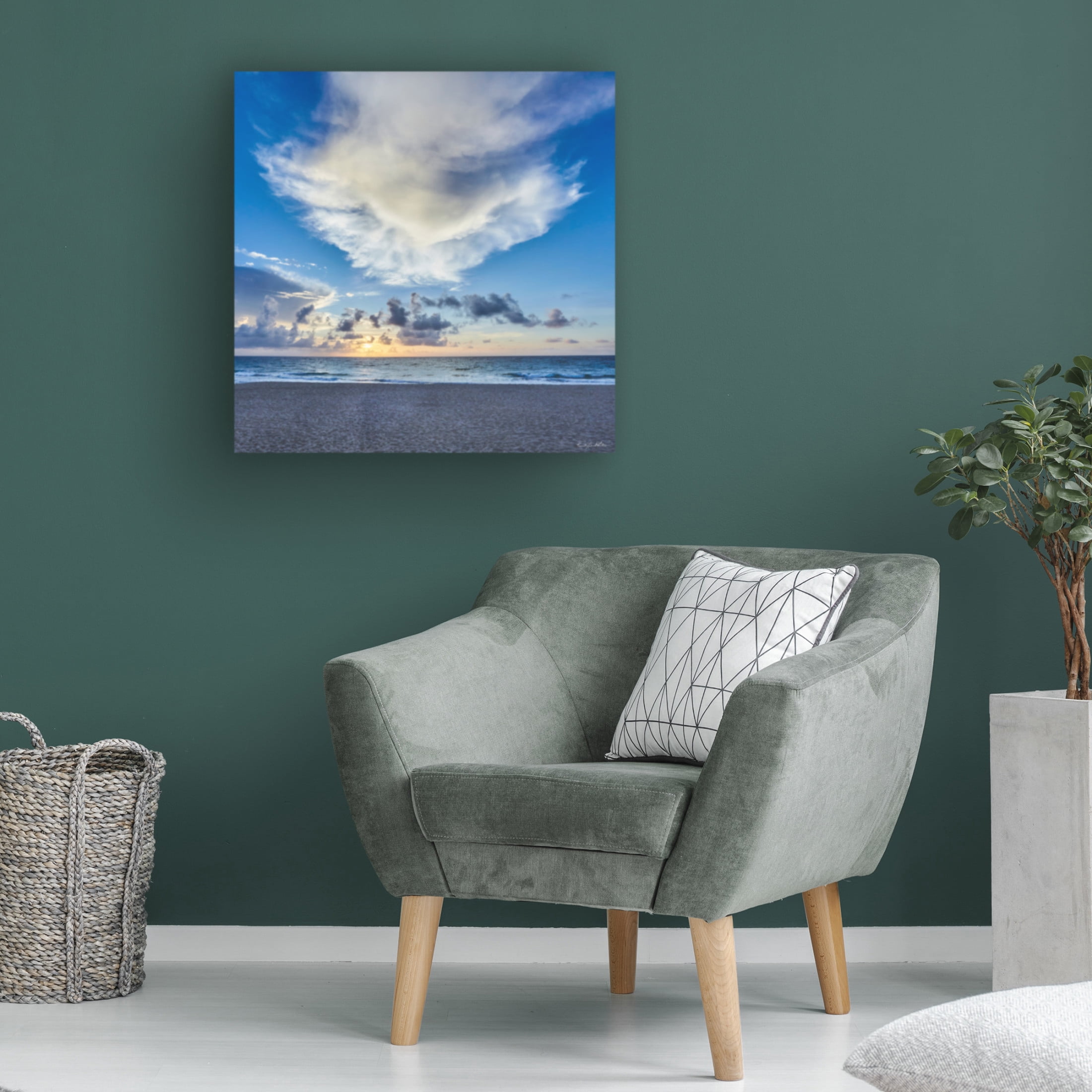 Canvas Wall Art - Kent Burkhardsmeier 'Angelic Sunrise' Wall Art for Living Room, Bedroom, or Office Décor by Trademark Fine Art - 14 x 14 Inches