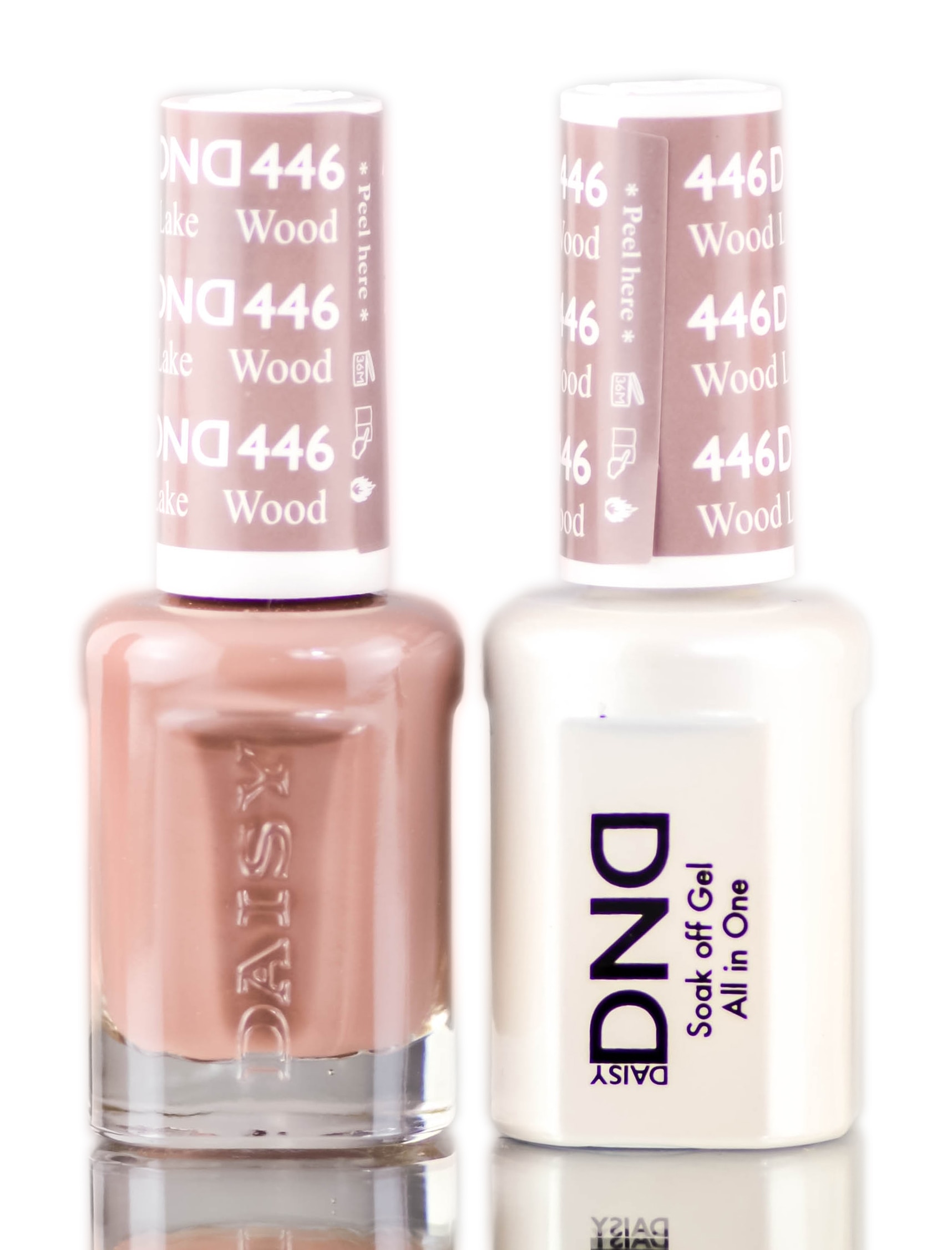 Wood Lake (446) , Daisy DND Neutrals Soak Off GEL POLISH DUO, All In One Gel Lacquer + Matching