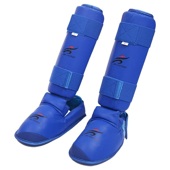 Boxing Shin Guards Leg Kickboxing Martial Arts Karate Pads Protective Gear MMA S Link Blue S