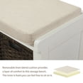 thumbnail image 6 of Wulawindy Rustic Storage Bench with 3 Removable Classic Rattan Basket , Entryway Bench with Removable Cushion, 6 of 7