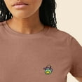 thumbnail image 5 of Dalix Sorcerer Frog Embroidered Cotton Relaxed Short Sleeve Tee T Shirt Womens in Chestnut M Medium, 5 of 5