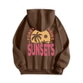 thumbnail image 4 of NinXxx Women's Round Neck Hoodie Seaside Beach Sunset Collection Top Brown XXL, 4 of 6