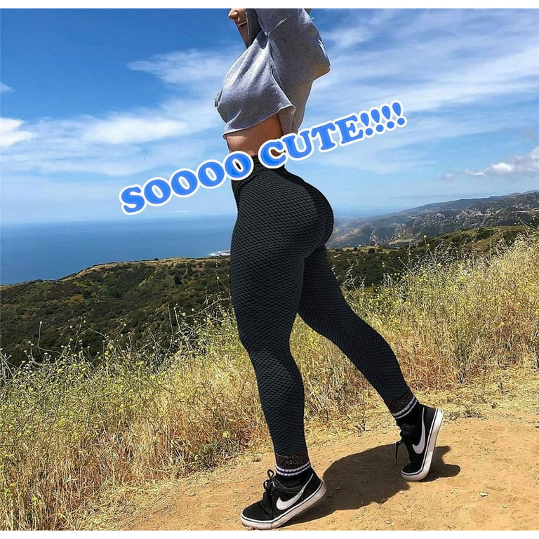 Women's High Waist Yoga Pants Tummy Control Booty Leggings Workout Running  Butt Lift Tights 