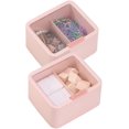 thumbnail image 2 of Bola de hisopo de algodón con 2 ranuras, soporte Qtip, tarro, caja dispensadora de contenedores de plástico con tapa con bisagras para baño, organizador de almacenamiento para el hogar oso de fresa  Hogar, 2 of 2