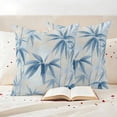 thumbnail image 3 of Blue Botanical Outdoor Waterproof Pillow Covers, Modernism Watercolor Leaves Art Decorative Square Throw Pillowcase Sofa Cushion Sham for Patio/Couch/Chair, 16"x16" 2 Pack, 3 of 8