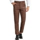 thumbnail image 1 of Pantalones de graduación a cuadros para hombre Pantalones de traje a cuadros formales de ajuste regular marrón S, 1 of 6