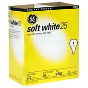 GE Softwhite Bulb, 25W, 2pk