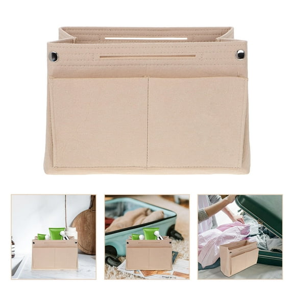 SWETRACE 1Set Felt Purse Insert Work Bag Organizer For Handbag And Tote Bag Beige 12.2x7.9x5.1in