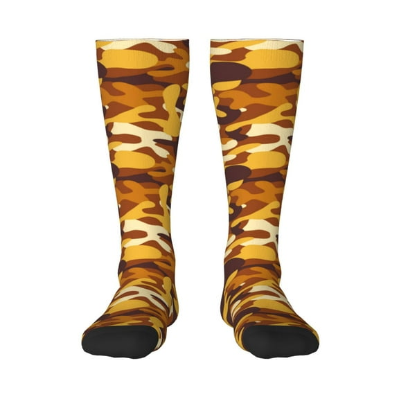 Honeii Desert Camouflage Print Long Socks,Novelty Design Socks Gift for Men and Women,Crew Socks,Calf Socks