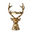 thumbnail image 4 of Cast Aluminum Stag Pillar Candle Holder, Gold, 11", by My Texas House, 4 of 6
