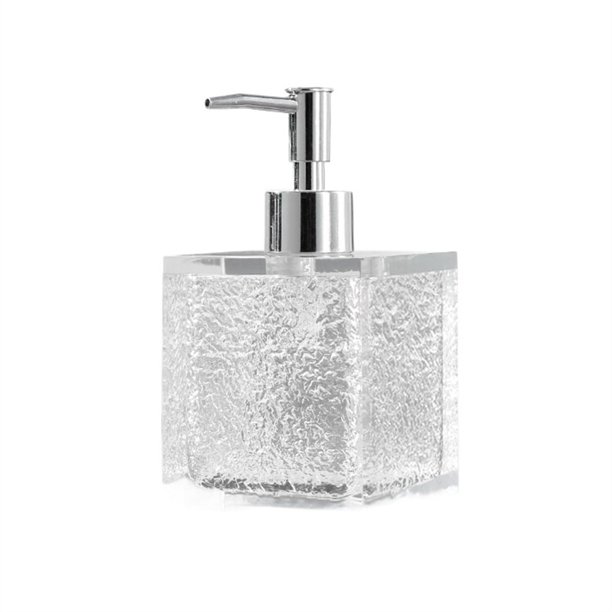 Dispensador de jabón con botella de jabón plateada galvanizada for encimera de cocina y baño