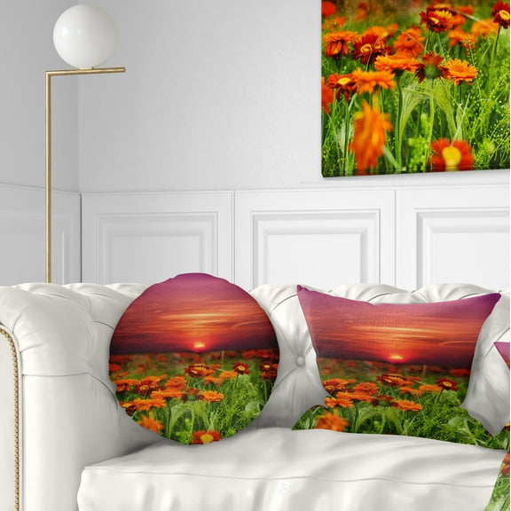 Designart 12" x 20" Green Polyester Throw Pillow