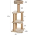 thumbnail image 2 of Árbol para Gatos  Torre de Actividades de Escalada de Varios Niveles con Postes rascadores, Grande (115.5 cm de Alto)  Beige, 2 of 7