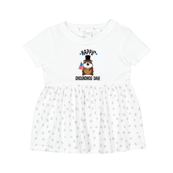 Inktastic Happy Groundhog Day February Girls Baby Dress
