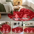 thumbnail image 6 of Valentine's Day Washable Round Area Rug 5 ft, Gnome Couple Red Love Heart Rose Floral Red Plaid, Soft Non Slip Rugs Stain Repellent Indoor Felt Carpet for Living Dining Room Bedroom Home Office, 6 of 9