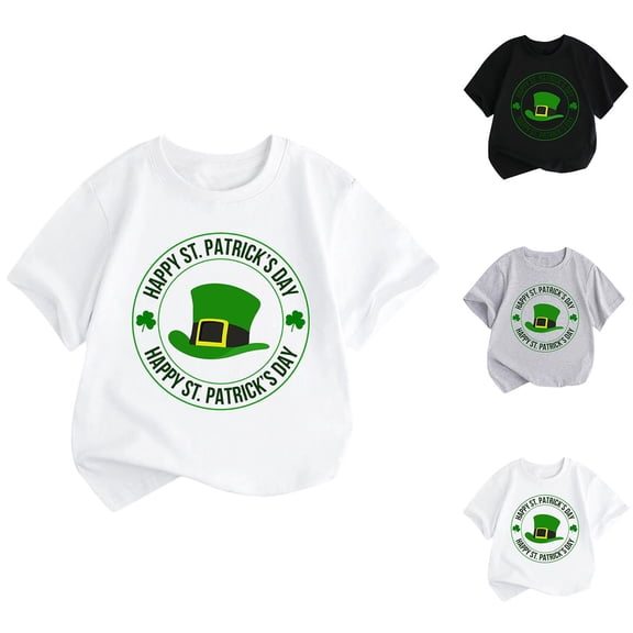 St.Patrick's Day Agkizg Toddler Baby Boys and Girls Summer Tops, Short Sleeve T-shirt for Kids, Toddler Kids Cute Graphic Tees Children Green Printing Crewneck T Shirts, Sizes 2-3 Years