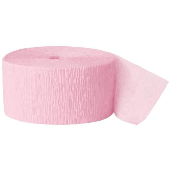 Banderole de papier crépon rose pastel, 81 pi