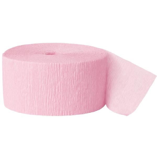 Banderole de papier crépon rose pastel, 81 pi