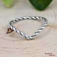thumbnail image 3 of LD DESIGNS - Twist Rope Chevron Ring Sterling Silver Band - Oxidized Silver Stackable Midi Ring With Fine Detail Vintage Style Jewelry Gift, 3 of 5