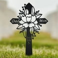 thumbnail image 5 of Dad and Mom Memorial Grave Markers Cross Flower Grave Plaque Stake Cemetery Decorations for Yard, 5 of 7