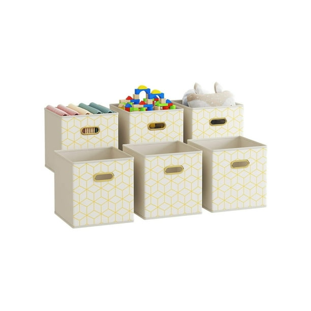 6 PCS Portable Folding Storage Bins, 11 Inch Fabric Cubes Boxes