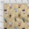 thumbnail image 2 of oneOone Cotton Jersey Dark Beige Fabric Ice Cream Craft Projects Decor Fabric Printed By The Yard 58 Inch Wide, 2 of 6