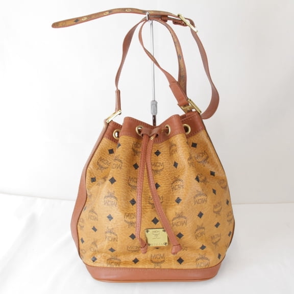 Pre-Owned MCM Visetos style shoulder bag, leather, brown, women's.