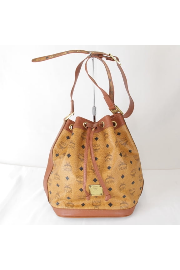 Pre-Owned MCM Visetos style shoulder bag, leather, brown, women's.