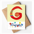 thumbnail image 1 of G Alphabet Orange Fruit Mignon Modèle Cartes de Mariage Félicitations Enveloppes de Voeux, 1 of 3