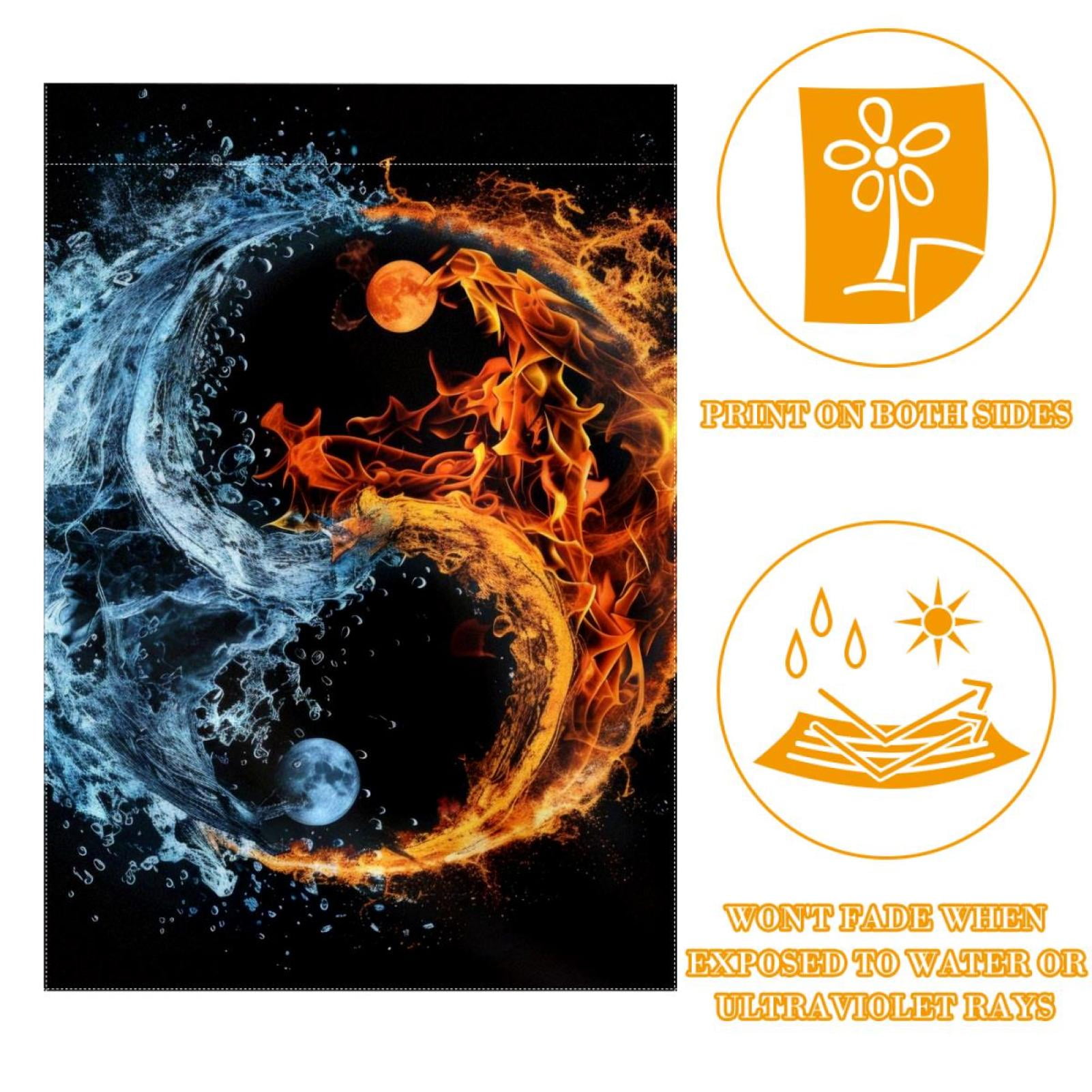 Symbol Yin-Yang Double Sided Garden Flag Decorative Weather Resistant Yard Flag, Large DIY Vertical Flag for Farmhouse Patio Lawn, 28x40 Inch
